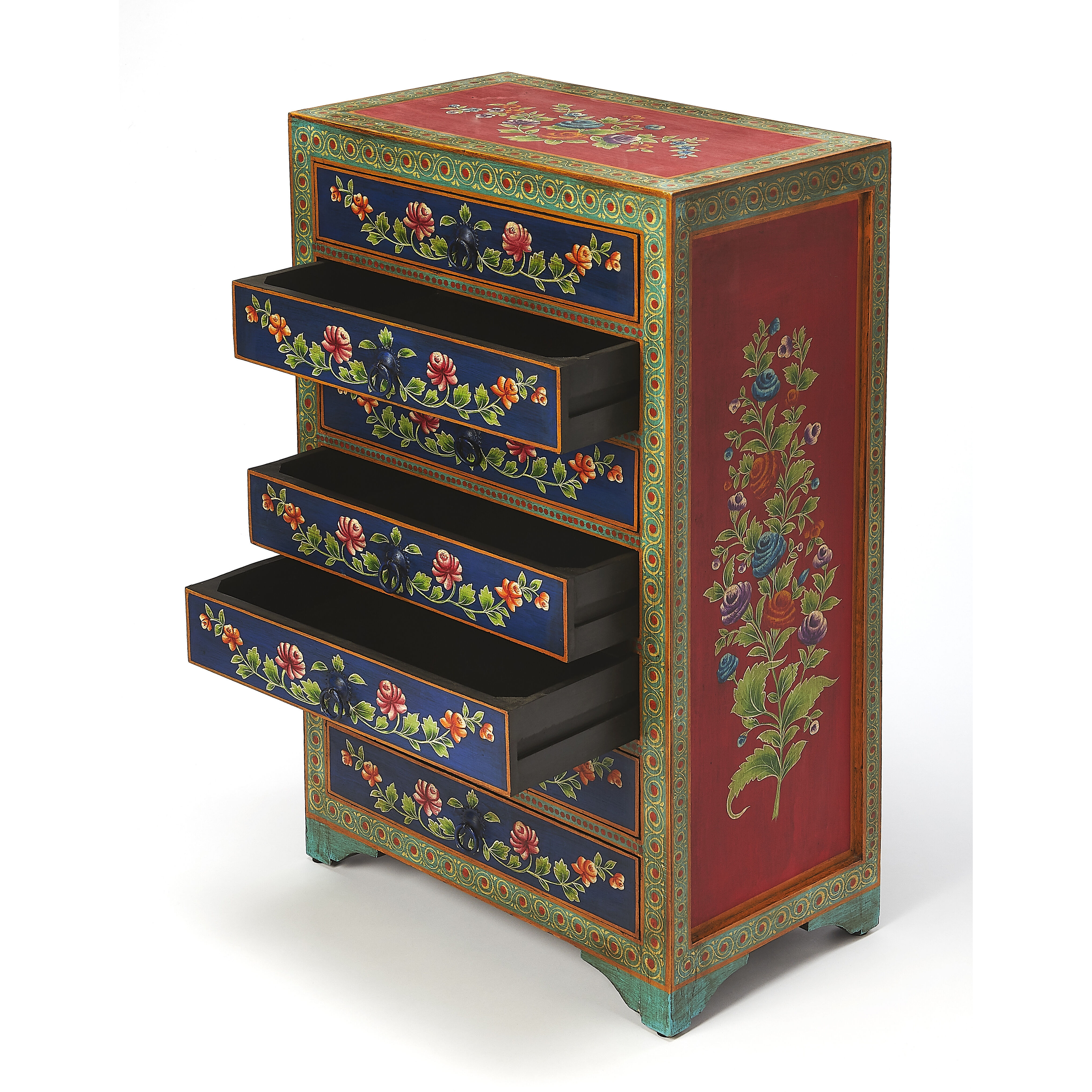 Zara Hand Painted Artifacts Chest/Cabinet