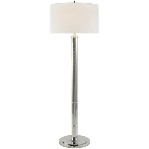Thomas O'Brien Longacre 64.5 inch 75.00 watt Polished Nickel Floor Lamp Portable Light in Linen