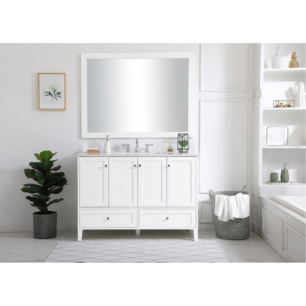 Sommerville 48 X 22 X 34 inch White Vanity Sink Set