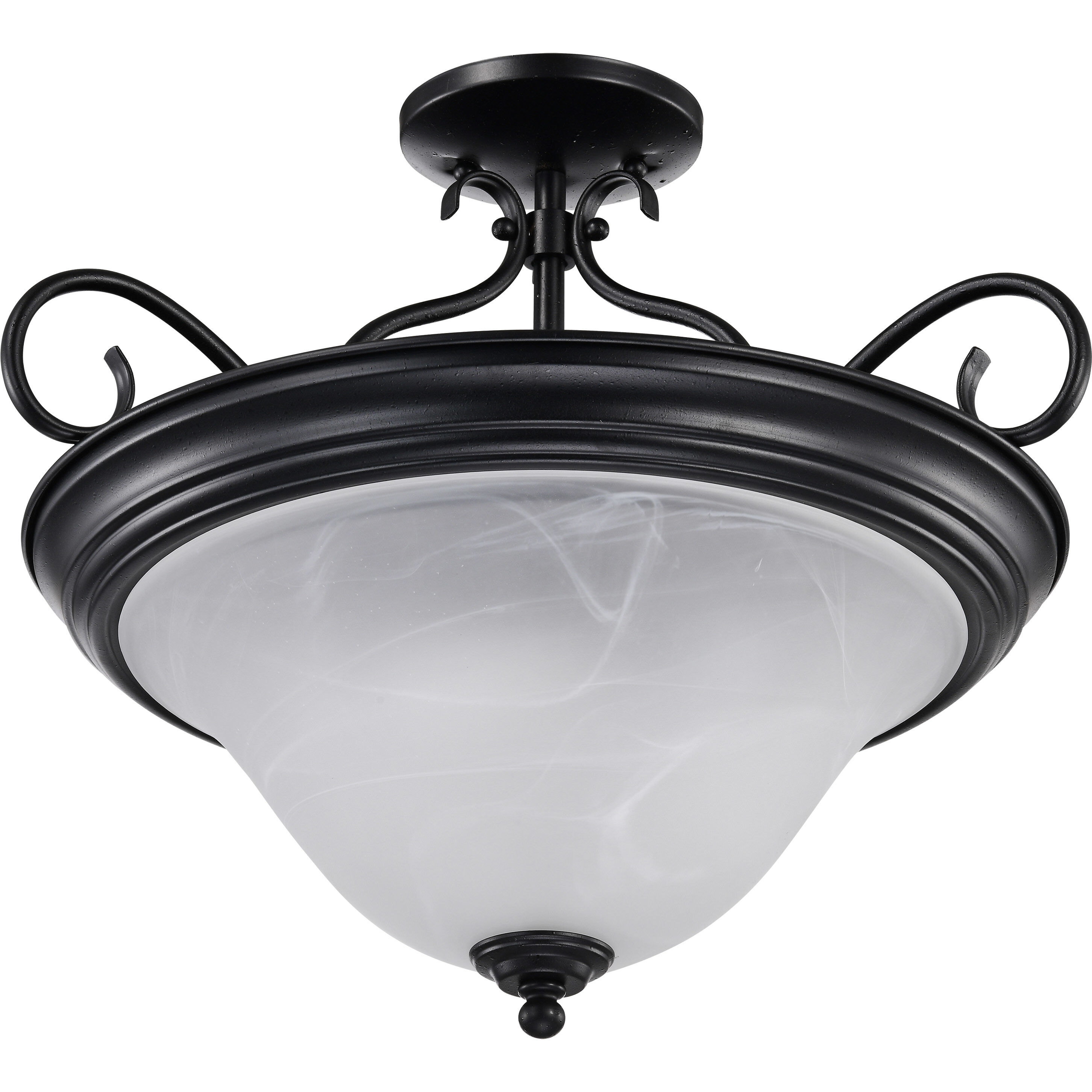 Castillo 3 Light 18.5 inch Textured Black Semi Flush Mount Ceiling Light