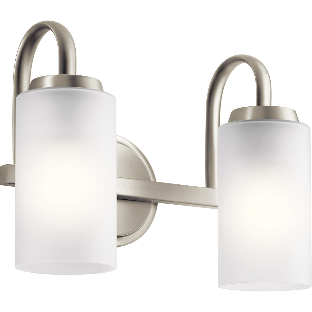 Kennewick 2 Light 13 inch Brushed Nickel Wall Mt Bath 2 Arm Wall Light