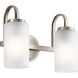 Kennewick 2 Light 13 inch Brushed Nickel Wall Mt Bath 2 Arm Wall Light