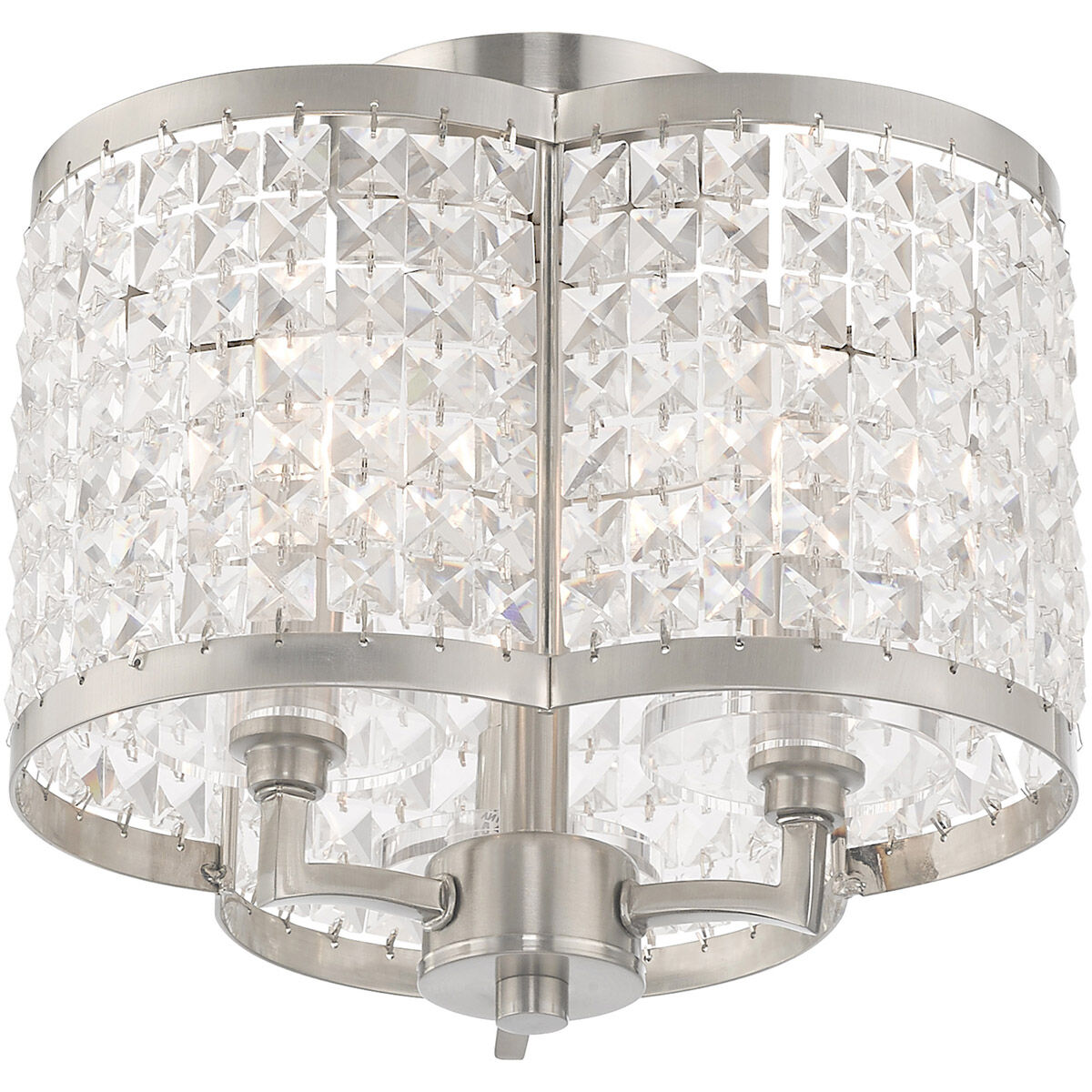 Grammercy 3 Light 12 inch Brushed Nickel Semi-Flush Mount Ceiling Light