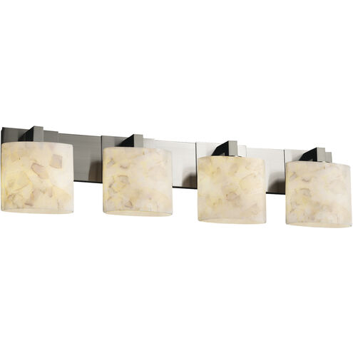 Alabaster Rocks 4 Light 35.25 inch Brushed Nickel Bath Bar Wall Light in Oval, Incandescent