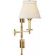 Chapman & Myers Dorchester3 24 inch 100 watt Antique-Burnished Brass Double Backplate Swing Arm Wall Light in Silk