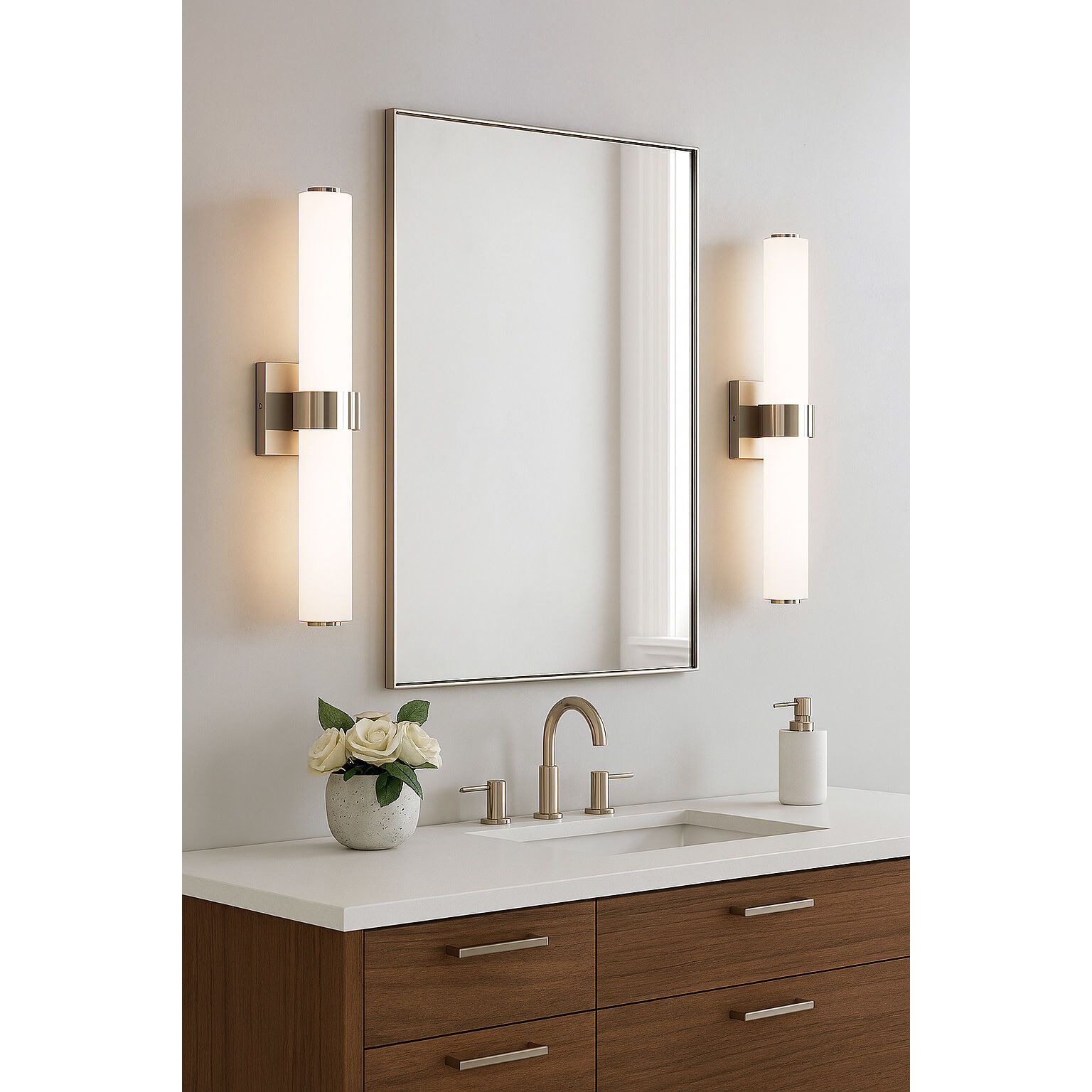 Aiden LED 23 inch Chrome Vanity Light Wall Light, Vertical