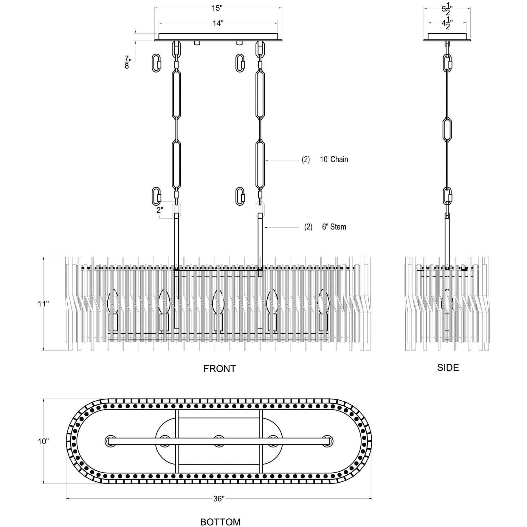 Park Row Linear Pendant Ceiling Light, Smithsonian Collaboration