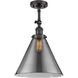 Franklin Restoration X-Large Cone 1 Light 12 inch Oil Rubbed Bronze Semi-Flush Mount Ceiling Light in Plated Smoke Glass, Franklin Restoration