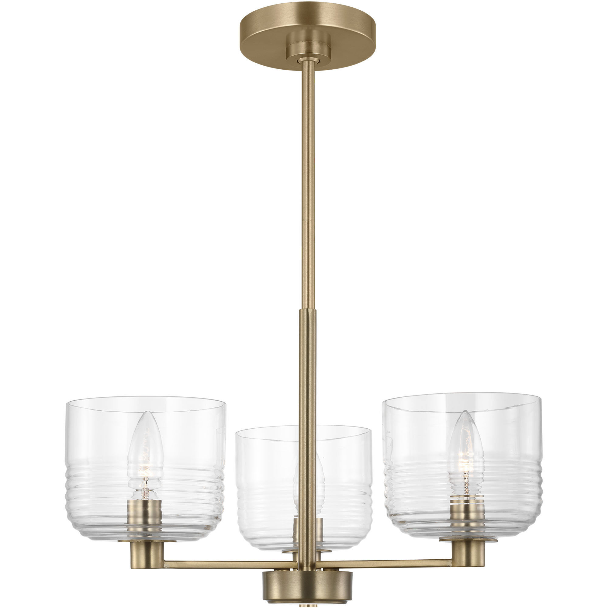 Drew & Jonathan Lochdale 3 Light 17.88 inch Satin Brass Chandelier Ceiling Light, Small