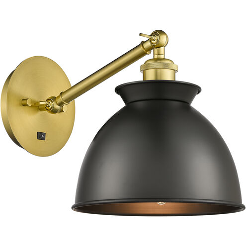 Ballston Adirondack LED 8.13 inch Satin Gold Sconce Wall Light in Matte Black