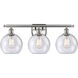 Ballston Athens 3 Light 26 inch Brushed Satin Nickel Bath Vanity Light Wall Light in Seedy Glass, Ballston