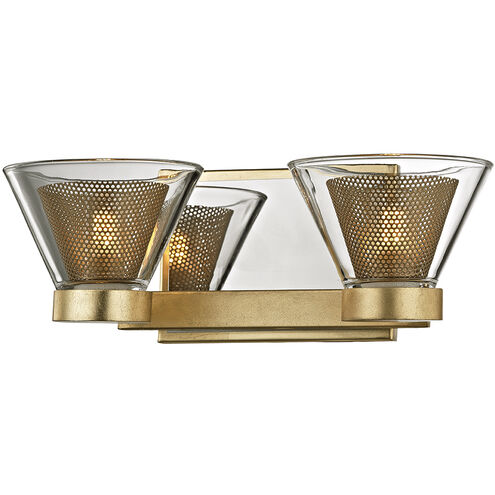 Wink LED 12.5 inch Gold Leaf Bath And Vanity Wall Light, Clear Glass