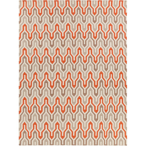 Fallon 66 X 42 inch Bright Orange, Taupe, Cream, Camel Rug
