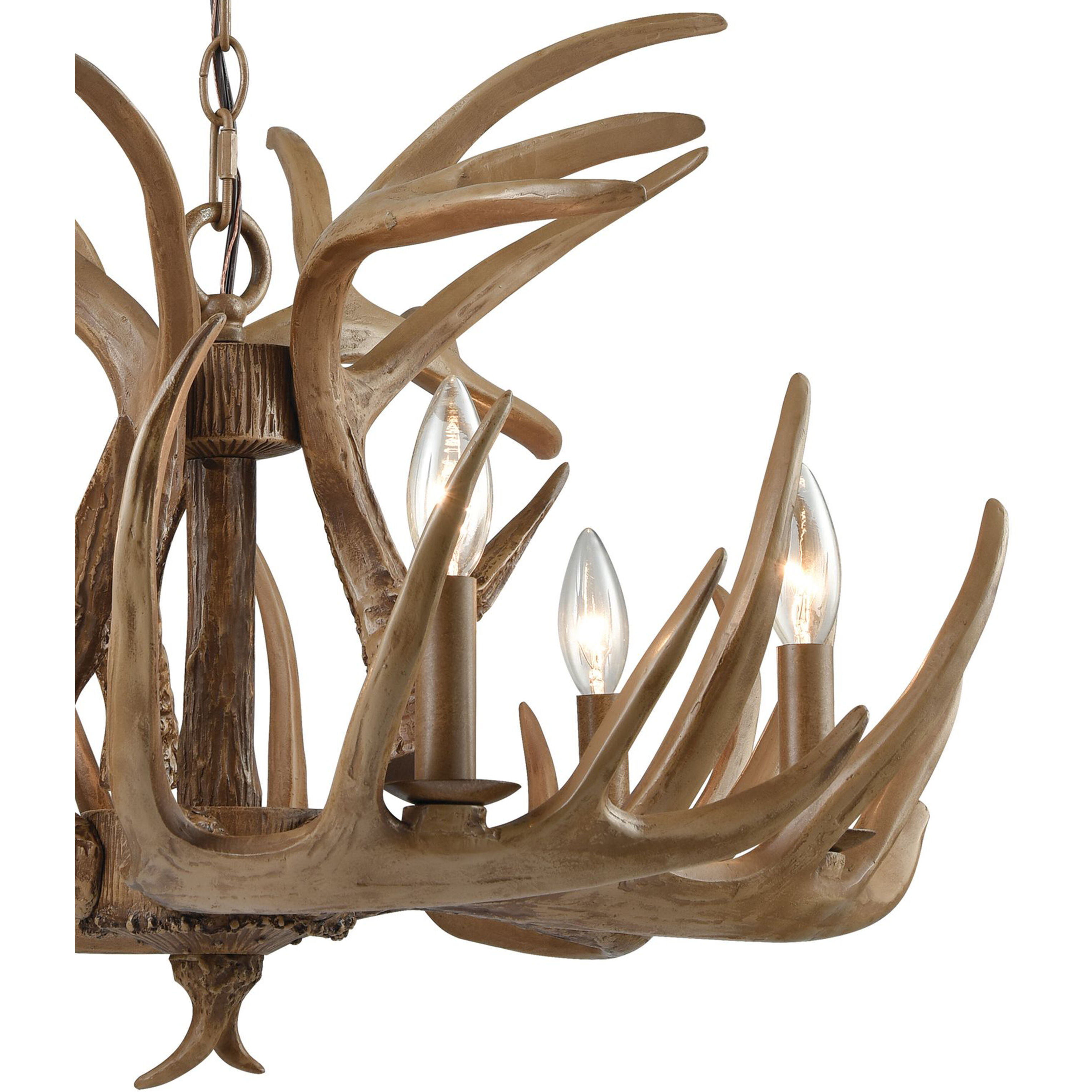Elk 6 Light 25 inch Wood Tone Chandelier Ceiling Light