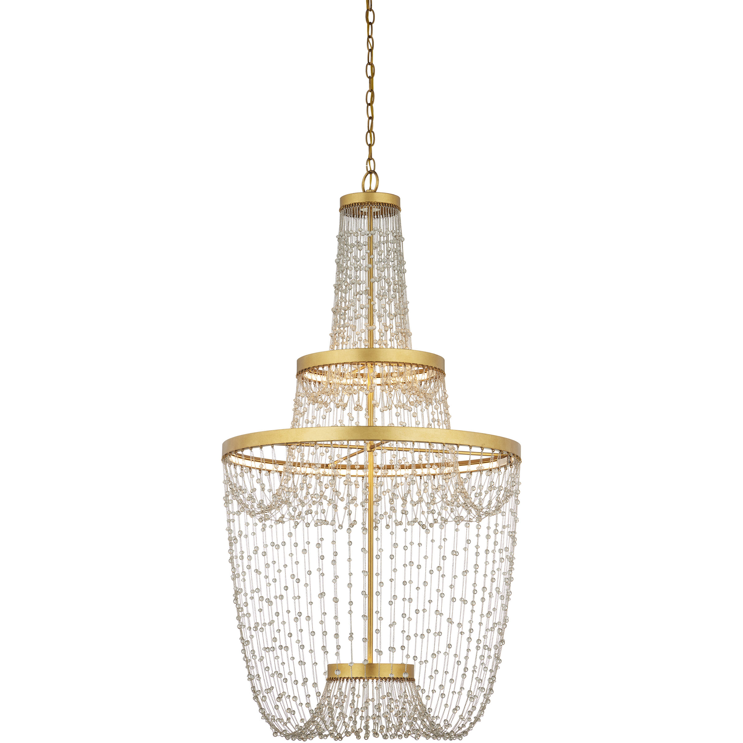 Mademoiselle LED 27.25 inch Contemporary Gold Leaf/Contemporary Gold/Clear Chandelier Ceiling Light