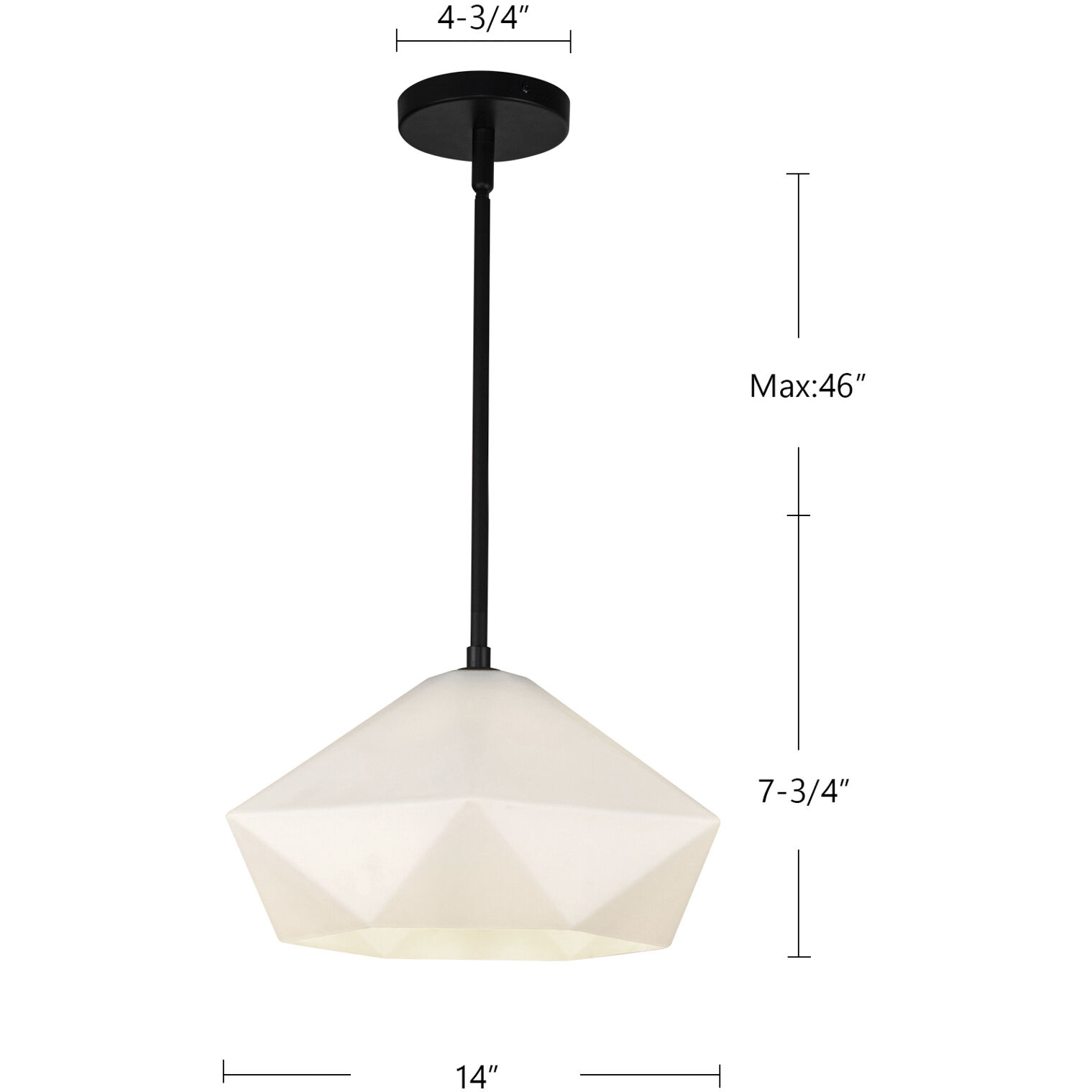 Alora Mood Krysta Pendant Ceiling Light in Matte Black