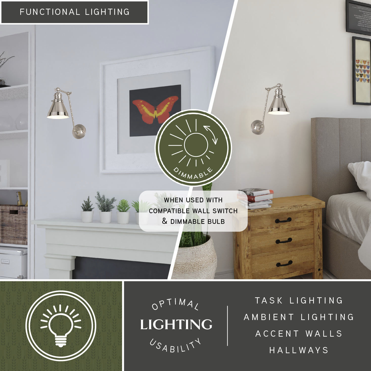 Alexis LED 6 inch Satin Nickel and Matte White Wall Light