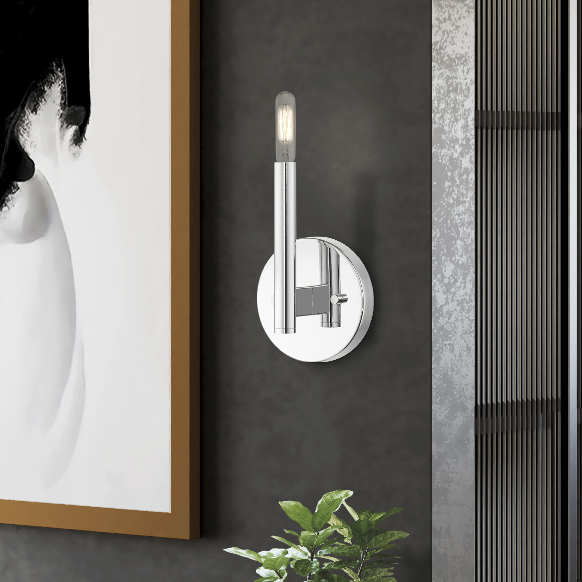 Copenhagen 1 Light 5.13 inch Polished Chrome ADA Wall Sconce Wall Light, Single
