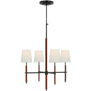 Thomas O'Brien Bryant2 LED 26 inch Bronze and Saddle Leather Wrapped Chandelier Ceiling Light, Small