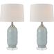 La Joliette 24 inch 100.00 watt Pale Blue with Clear Table Lamp Portable Light, Set of 2