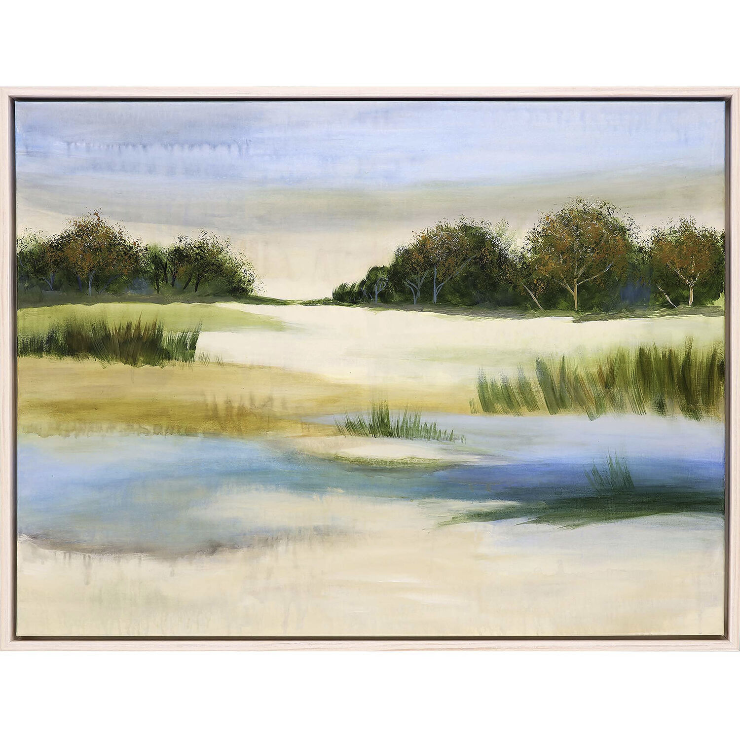 Soft Focus Green and Blue and White and Yellow Canvas, The Studio