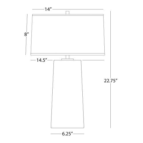 Rico Espinet Olinda 23 inch 100 watt Frosted White Cased Glass Accent Lamp Portable Light in Black Organza, with Night Light