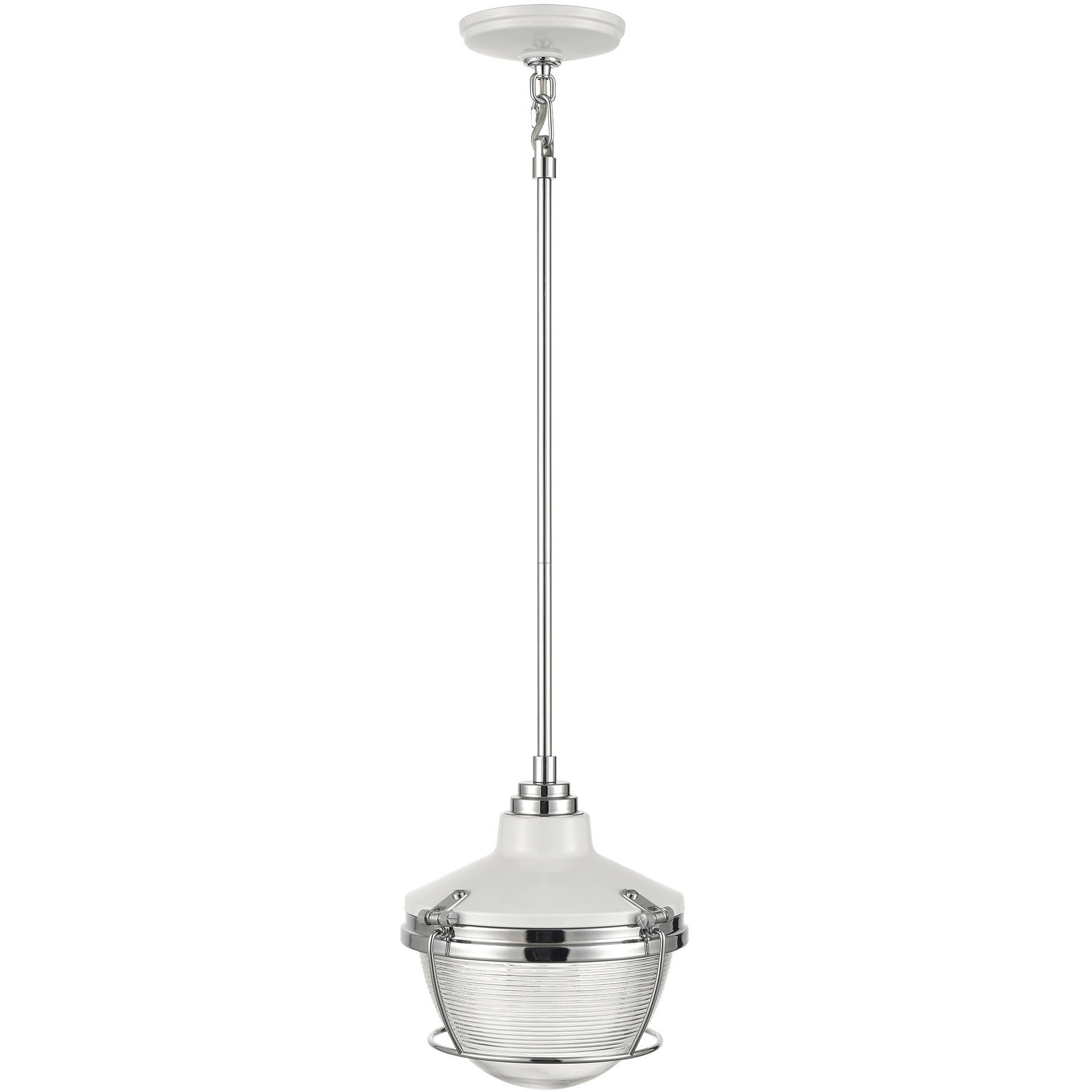 Seaway Passage 1 Light 10 inch Polished Nickel with White Mini Pendant Ceiling Light