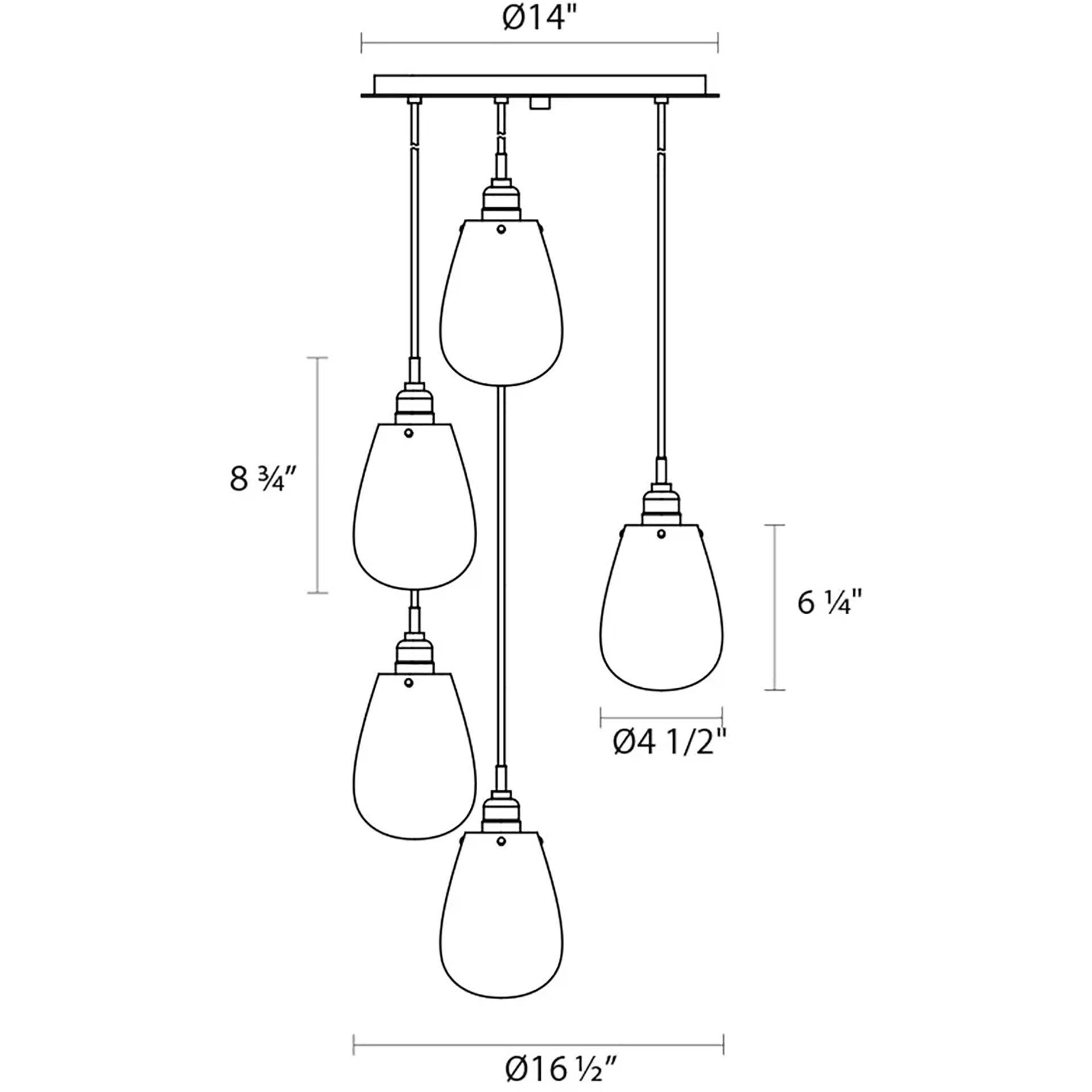 Chelsea 5 Light 16 inch Satin Black Pendant Ceiling Light