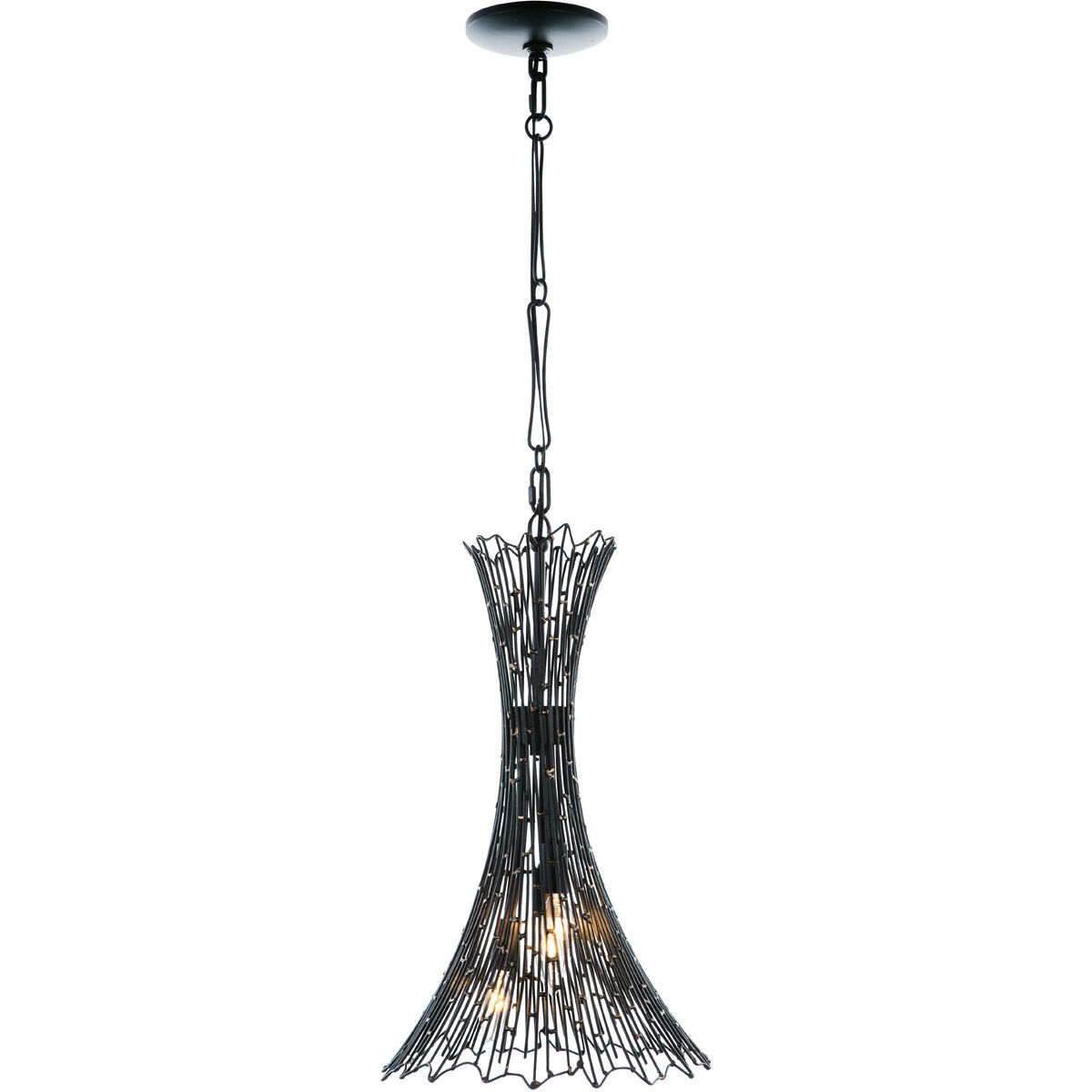 Rikki 3 Light 13 inch Carbon and Aged Gold Pendant Ceiling Light