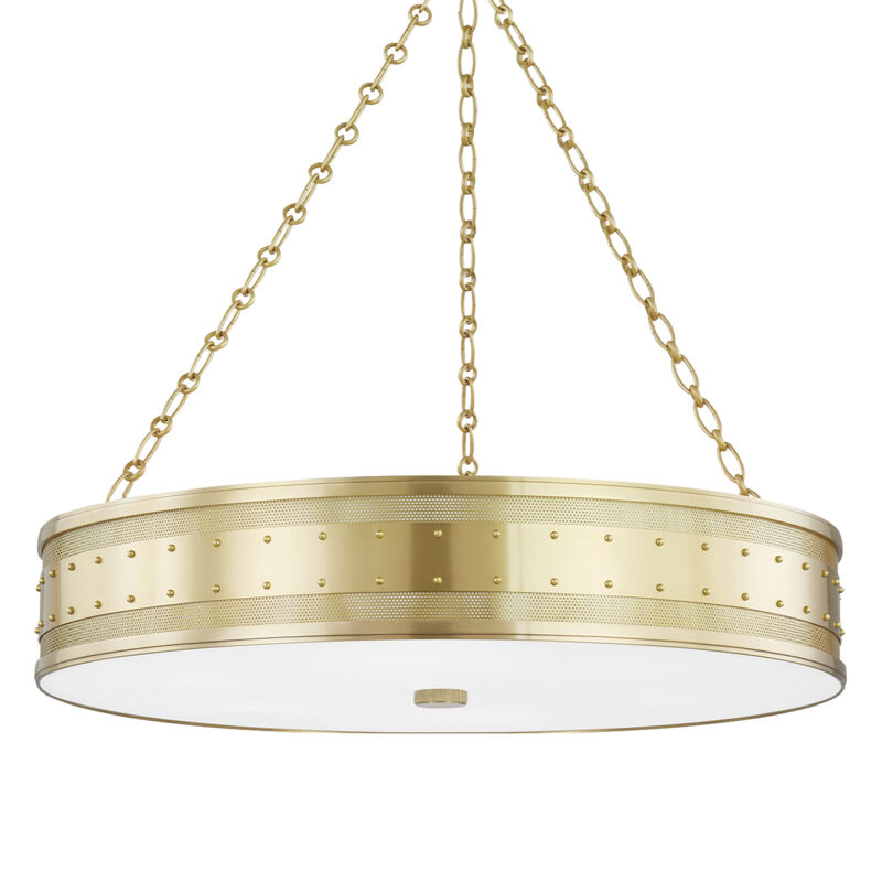 Gaines 6 Light 30 inch Aged Brass Pendant Ceiling Light