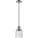 Franklin Restoration Bell 1 Light 5 inch Antique Copper Mini Pendant Ceiling Light in Incandescent, Seedy, Franklin Restoration