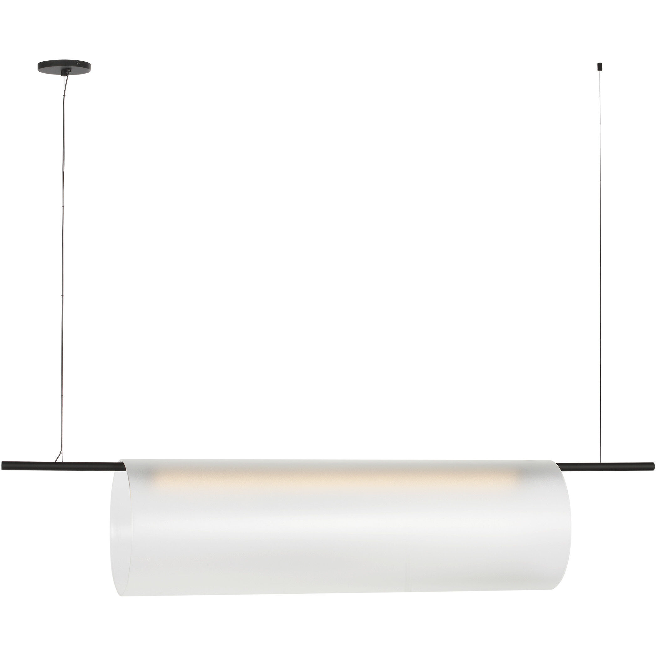Peter Bristol Trace LED 60 inch Nightshade Black Single Linear Chandelier Ceiling Light