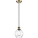 Ballston Small Waverly LED 6 inch Antique Brass Mini Pendant Ceiling Light in Black Textured, Ballston