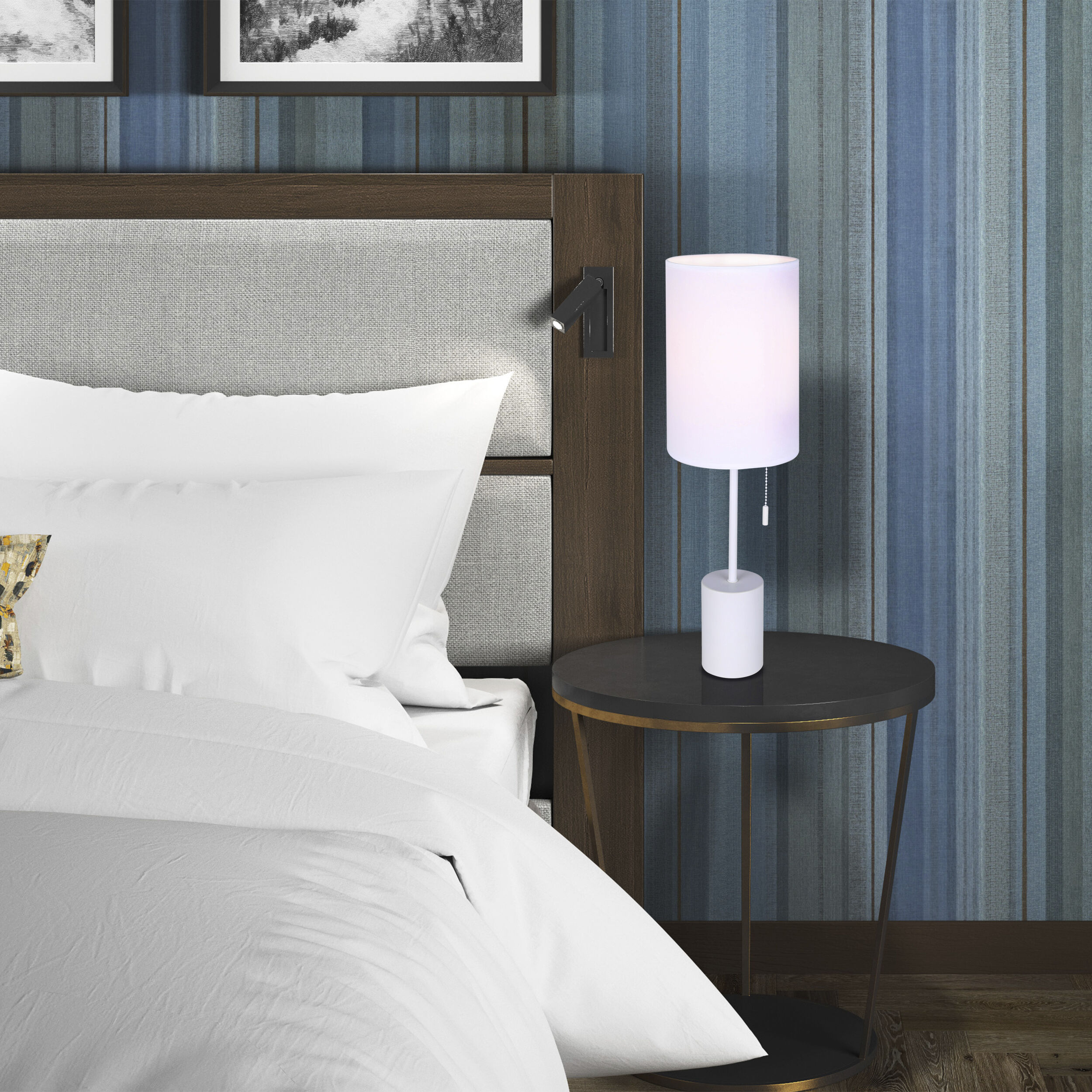 Flint 23 inch 60.00 watt White Table Lamp Portable Light