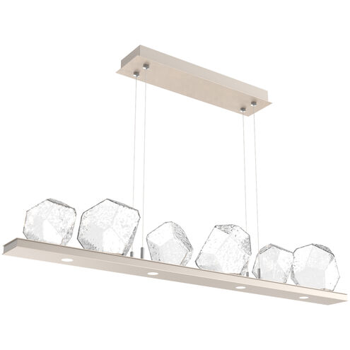 Gem LED 44 inch Beige Silver Linear Pendant Ceiling Light in Metallic Beige Silver, Clear, 2700K LED, Bezel