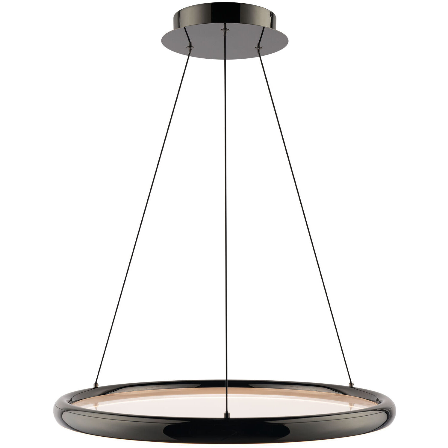 Huxley LED 23.38 inch Black Chrome Pendant Ceiling Light in 3500K, dweLED