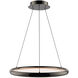 Huxley LED 23.38 inch Black Chrome Pendant Ceiling Light in 4000K, dweLED