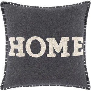 Home Time 18 inch Black Pillow Cover, Square