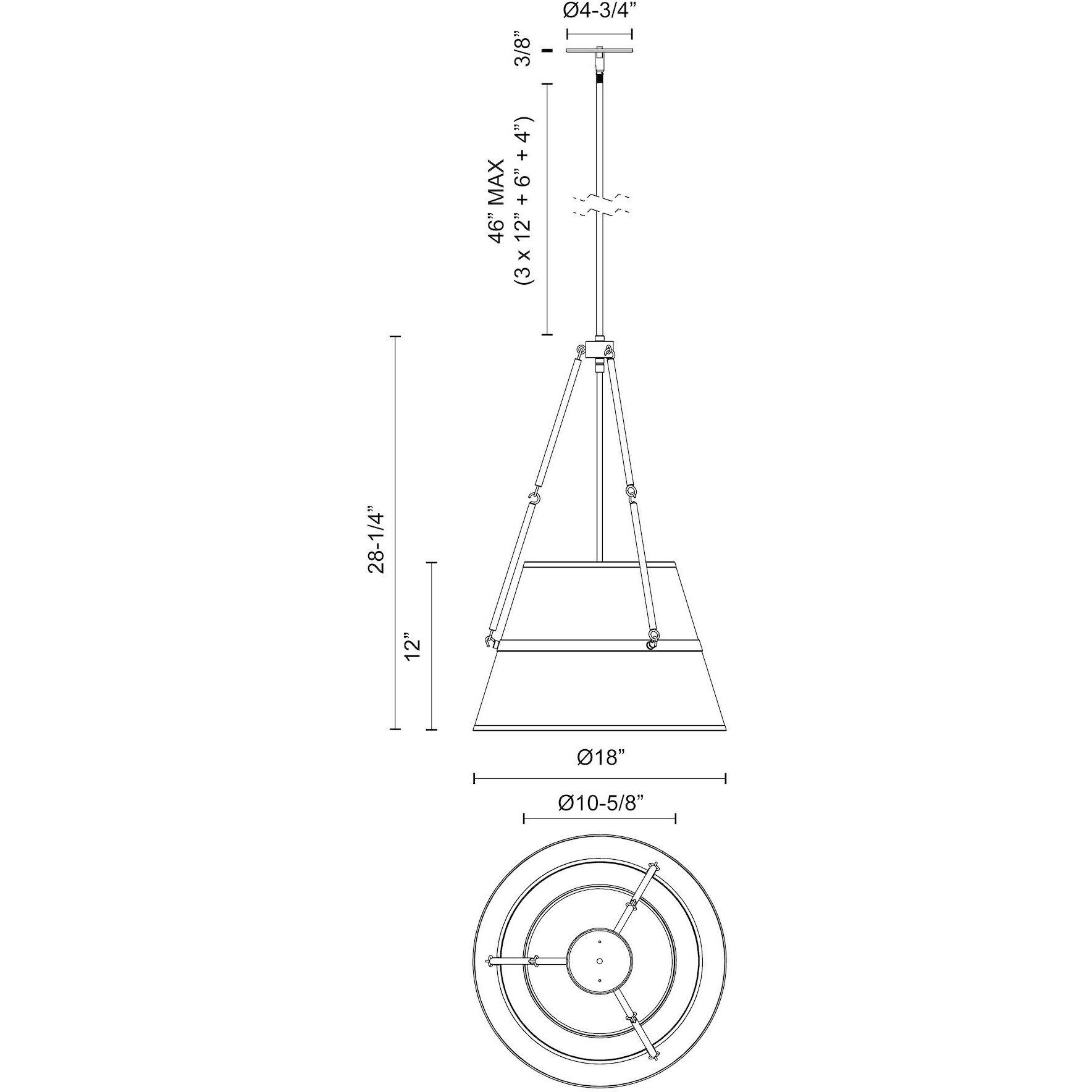 Alora Mood Oliver Pendant Ceiling Light in Matte Black