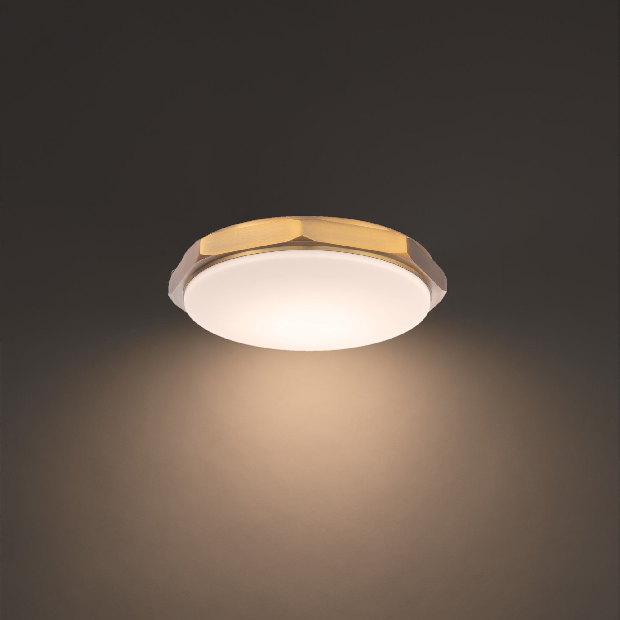 Grommet 1 Light 16 inch Aged Brass Flush Mount Ceiling Light in 3000K, 16in.