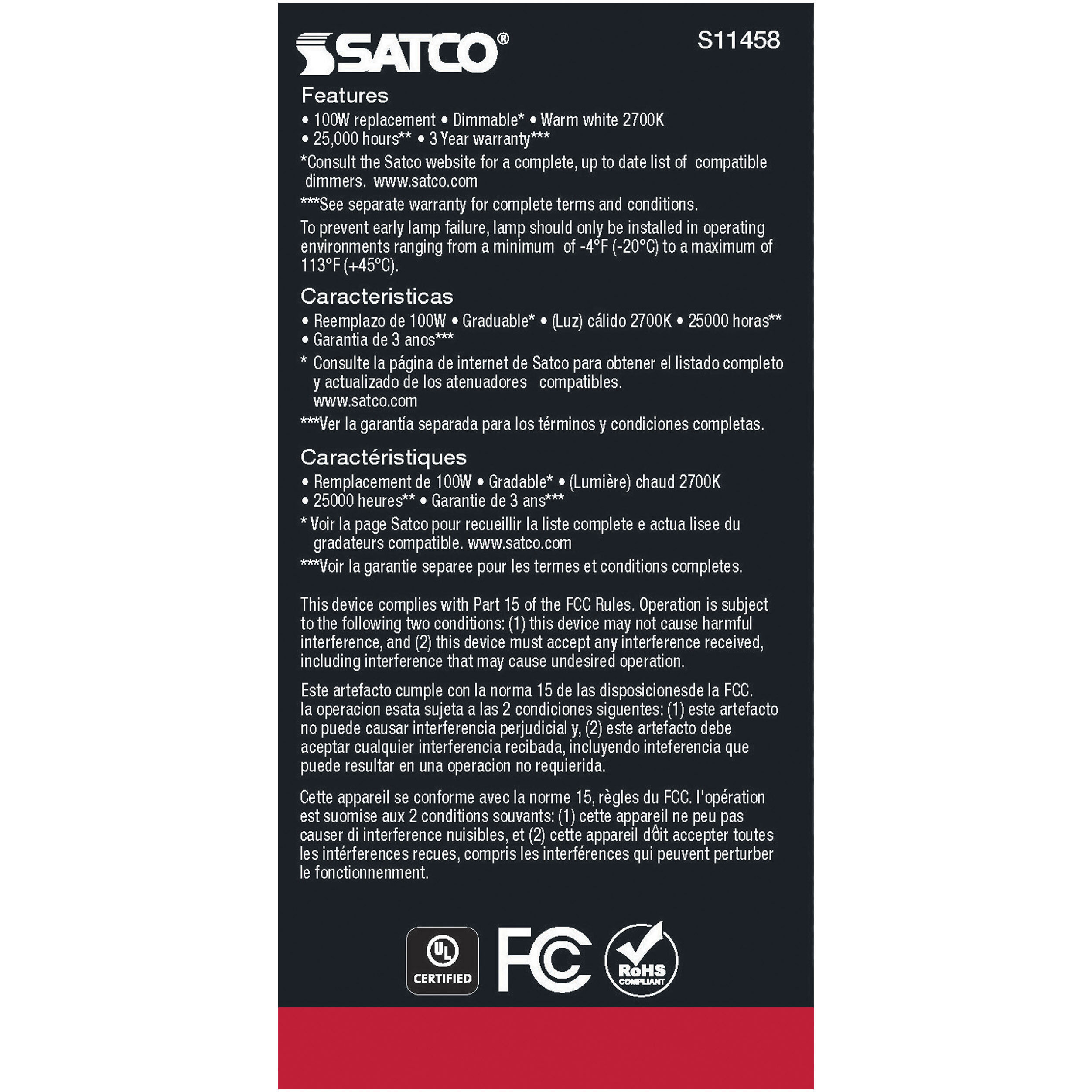 Lumos LED A19 Medium 10.5 watt 120 2700K Light Bulb, Type A