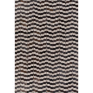 Medora 36 X 24 inch Black and Brown Area Rug, Viscose and Hair on Hide