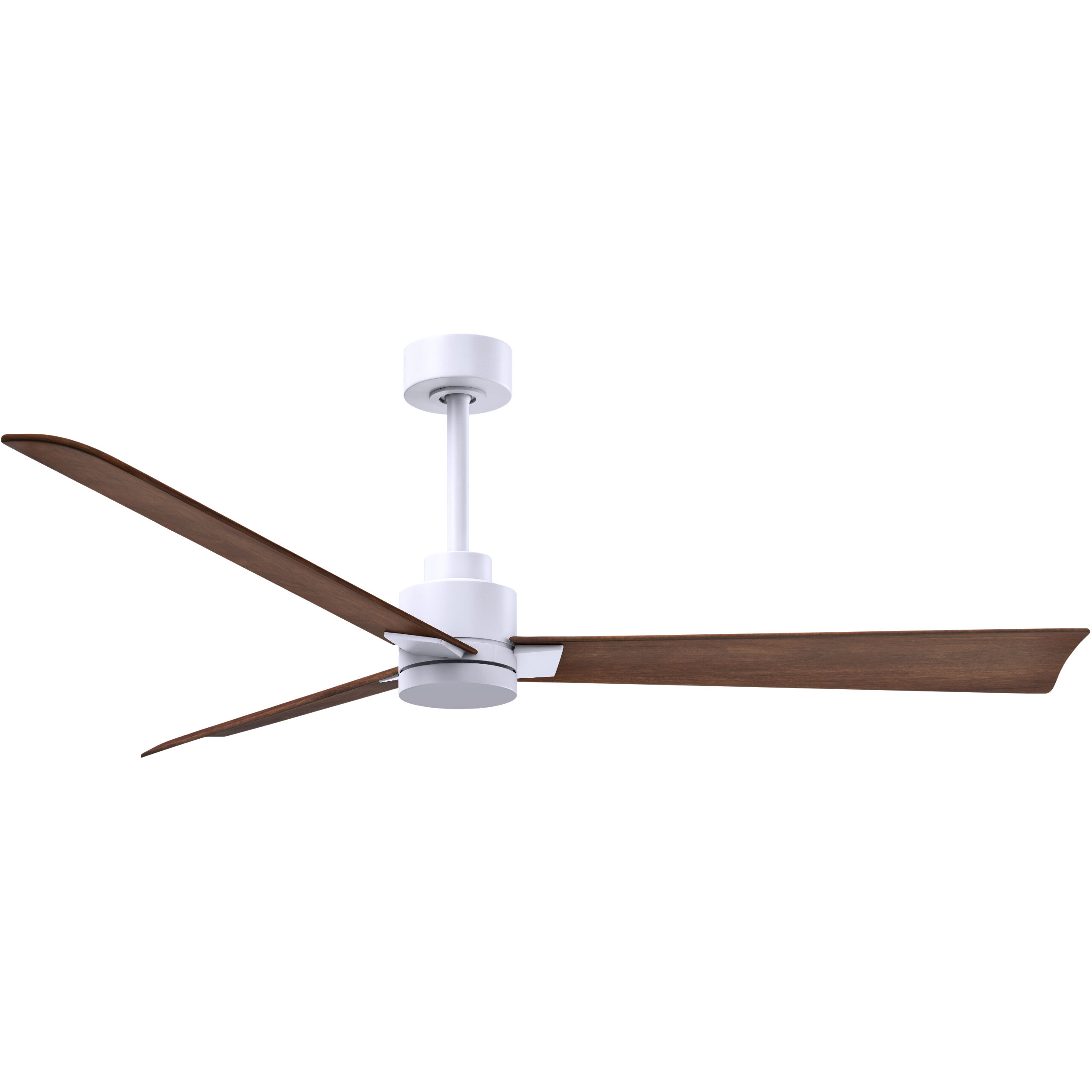 Atlas Alessandra 56 inch Matte White with Walnut Tone Blades Ceiling Fan