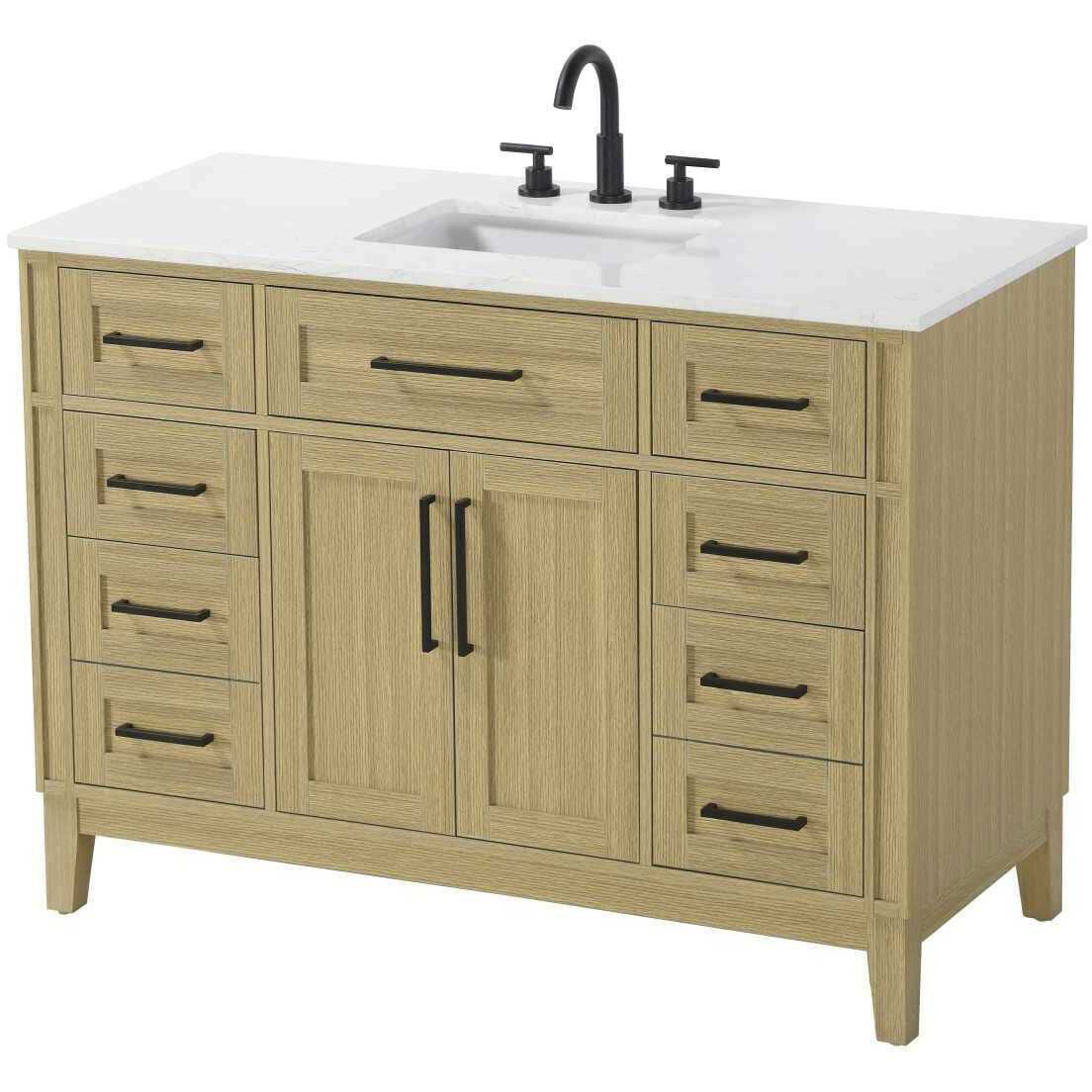 Virginia 48 X 35 inch Honey Brown Bathroom Vanity Cabinet