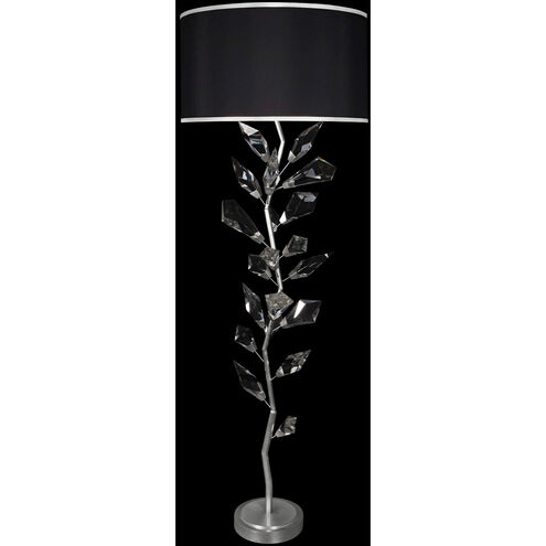 Foret 71 inch 60 watt Silver Floor Lamp Portable Light in Black Fabric