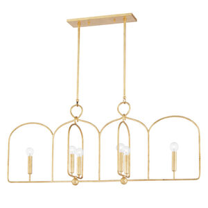 Mallory 6 Light 45 inch Gold Leaf Island Pendant Ceiling Light