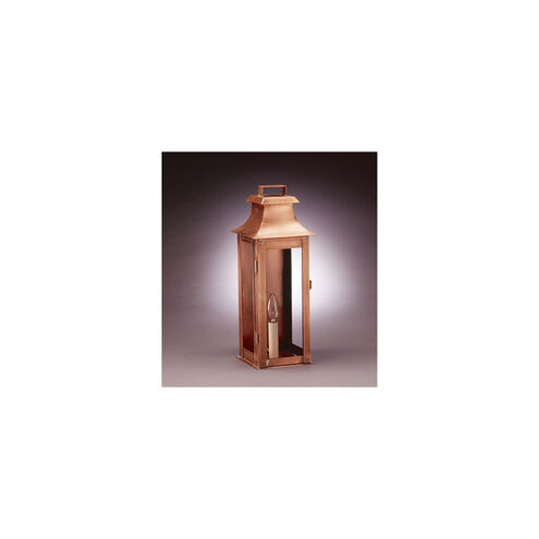 Concord 1 Light 16 inch Antique Copper Outdoor Wall Lantern in Clear Glass, No Chimney, Candelabra