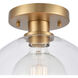Julian 1 Light 10 inch Brushed Gold Semi Flush Mount Ceiling Light