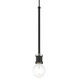 Lansdale 1 Light 5 inch Black with Brushed Nickel Accents Single Pendant Ceiling Light, Single