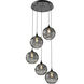 Terra 5 Light Matte Black Chandelier Ceiling Light, Round Multi-Port